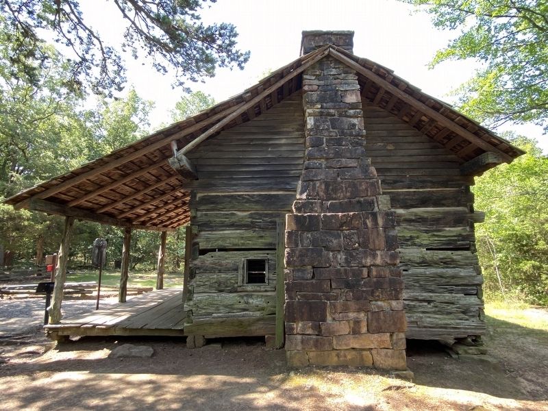 Right side of the Old Pioneer Cabin Marker image. Click for full size.