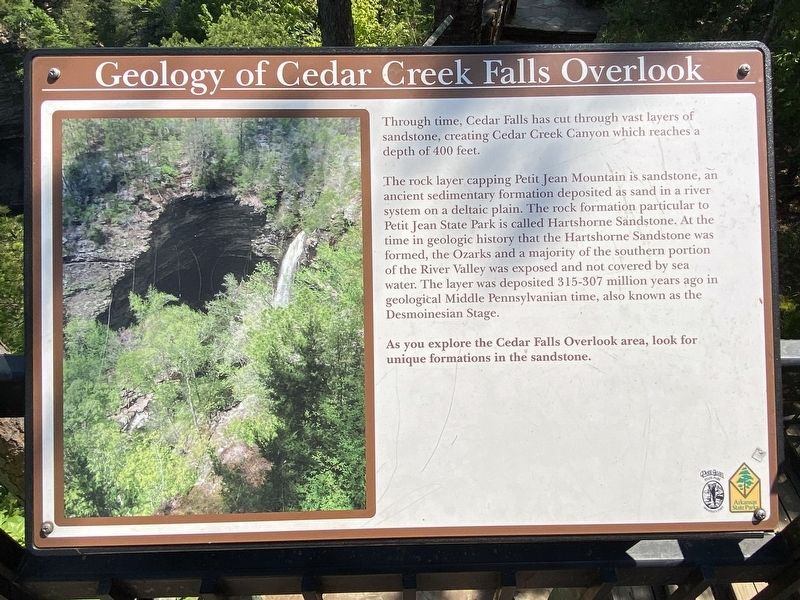 Geology of Cedar Creek Falls Overlook Marker. Click for full size. Geology of Cedar Creek Falls Overlook Marker image. Click for full size.