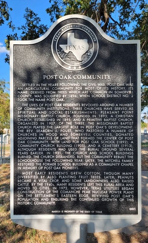 Post Oak Community Marker image. Click for full size.