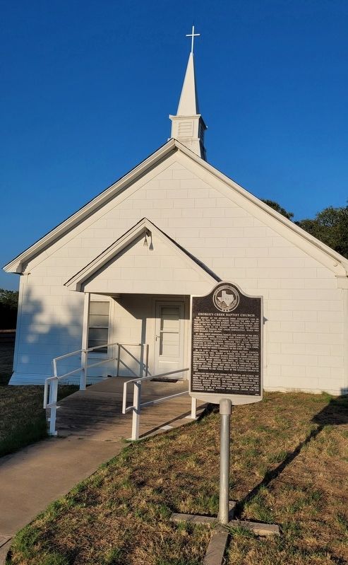 The front entrance to the George's Creek Baptist Church and Marker. Click for full size. The front entrance to the George's Creek Baptist Church and Marker image. Click for full size.