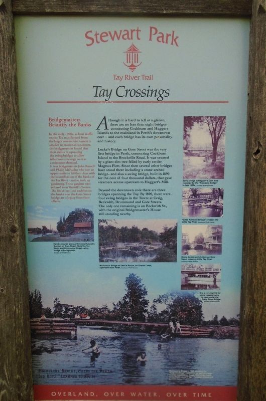 <i>Tay Crossings</i> Marker. Click for full size. <i>Tay Crossings</i> Marker image. Click for full size.