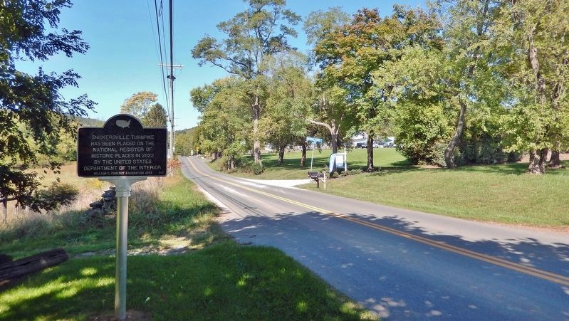 Snickersville Turnpike Marker (<i>south side</i>). Click for full size. Snickersville Turnpike Marker (<i>south side</i>) image. Click for full size.