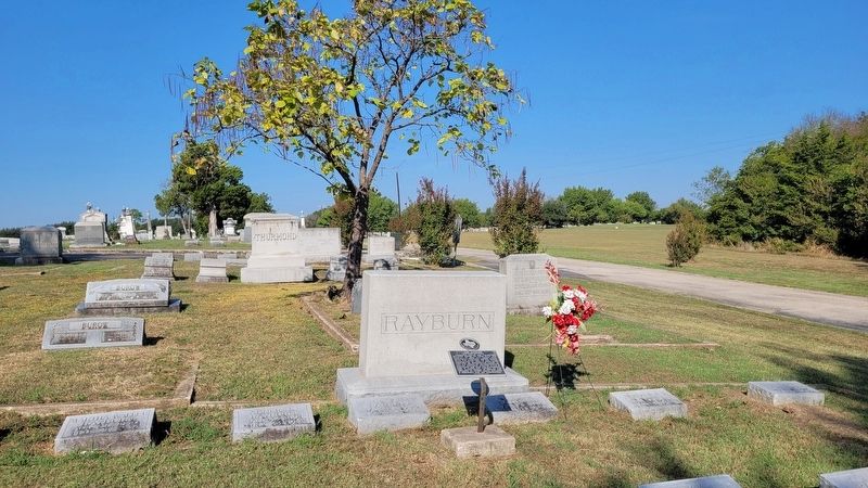The view of Sam Rayburn Gravestone and Marker from the cemetery image. Click for full size.
