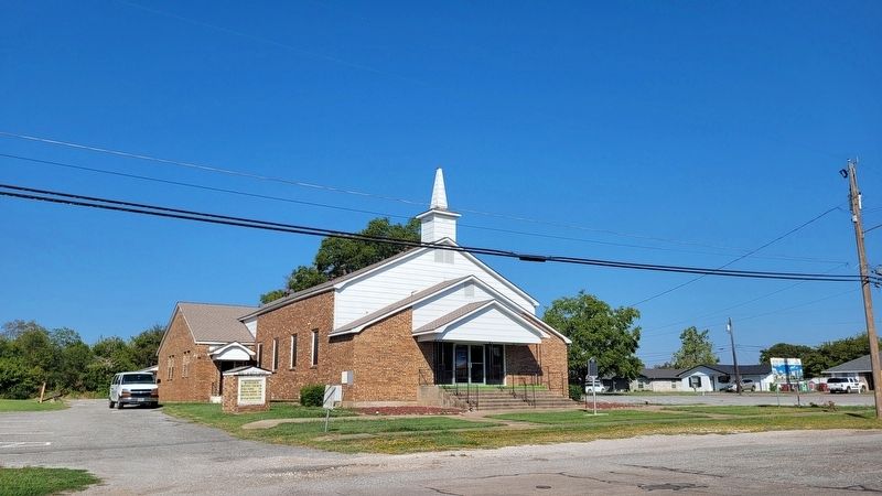 The view of the Bethlehem Baptist Church and Marker from across the street image. Click for full size.