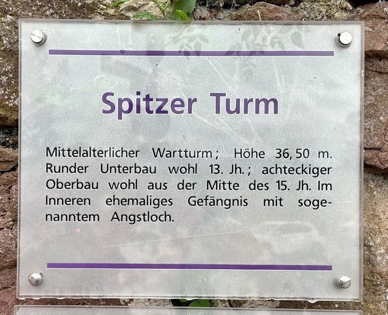 Spitzer Turm / Spitzer Tower Marker image. Click for full size.