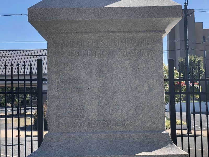 Randolph County Confederate Monument (back side) image. Click for full size.