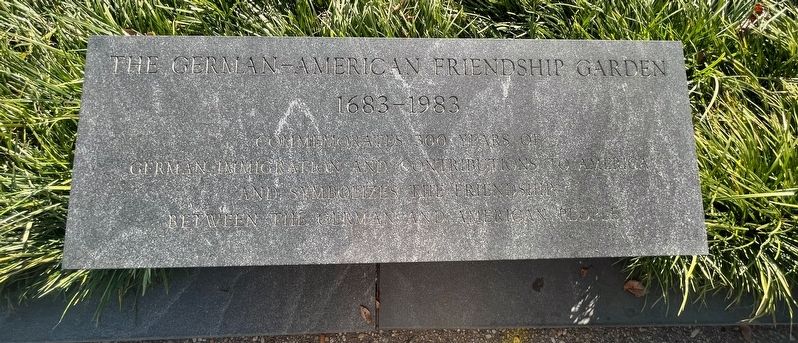 The German-American Friendship Garden Marker image. Click for full size.