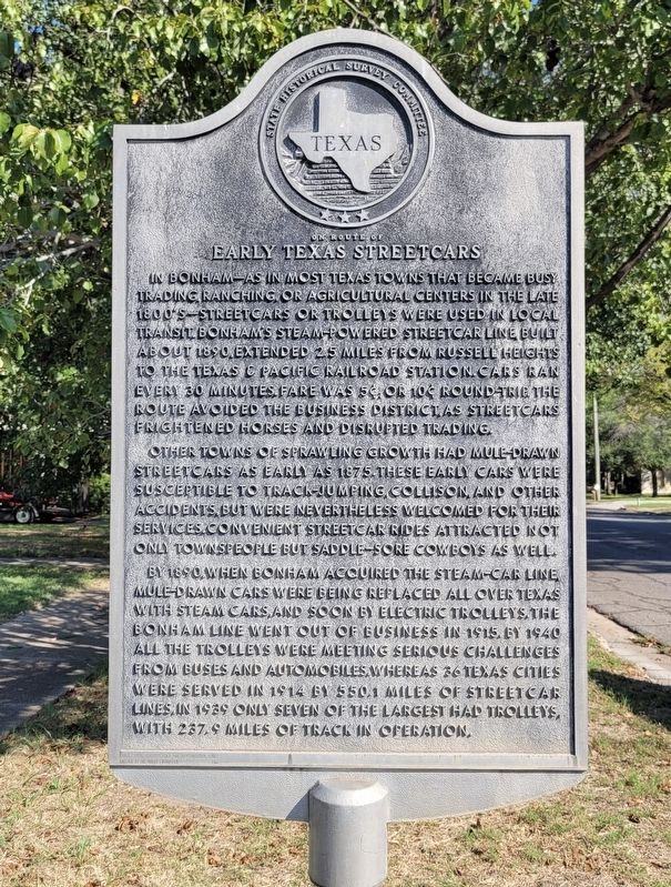 On Route of Early Texas Streetcars Marker image. Click for full size.