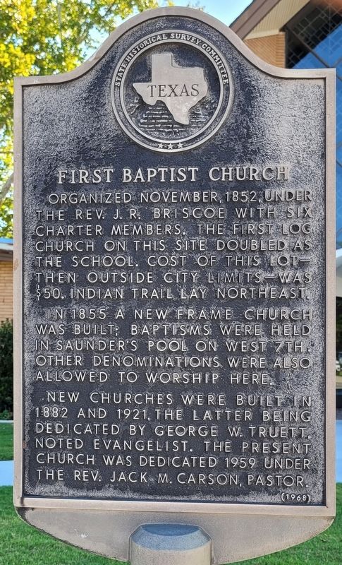 First Baptist Church Marker image. Click for full size.