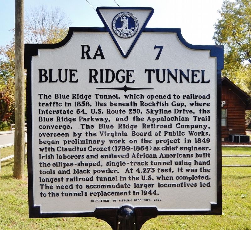 Blue Ridge Tunnel Marker image. Click for full size.