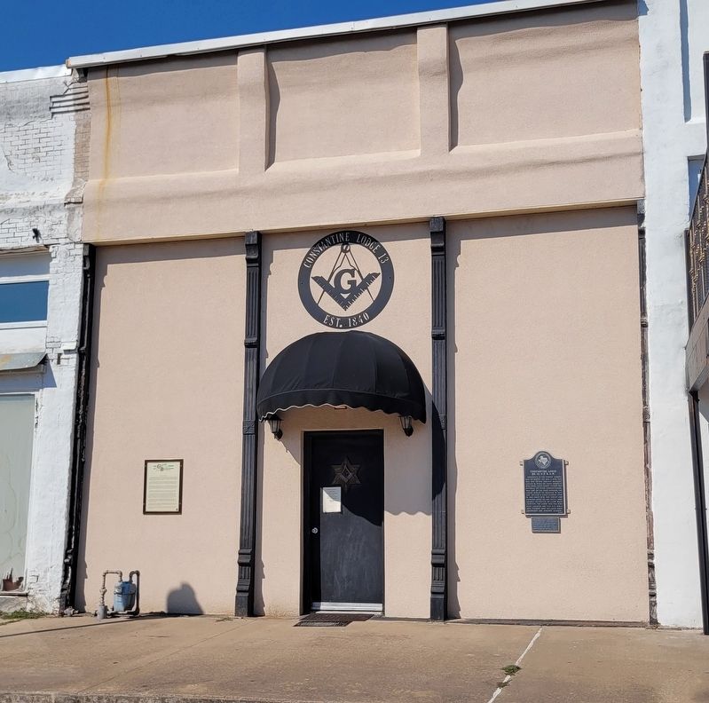 The Constantine Lodge No. 13. A.F. & A.M. and Marker. Click for full size. The Constantine Lodge No. 13. A.F. & A.M. and Marker image. Click for full size.