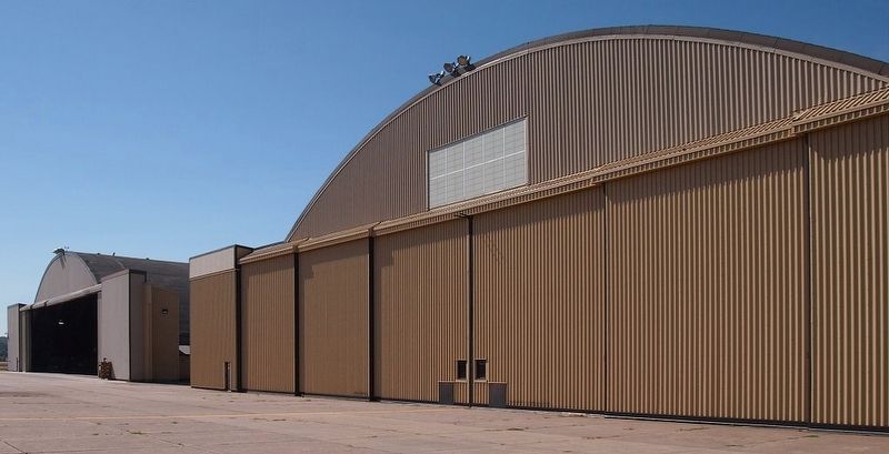 The east end of the Riverside Hangars opposite this marker image. Click for full size.