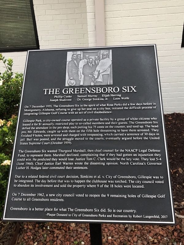 The Greensboro Six Marker image. Click for full size.