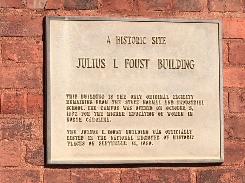 Julius I. Foust Building Marker image. Click for full size.