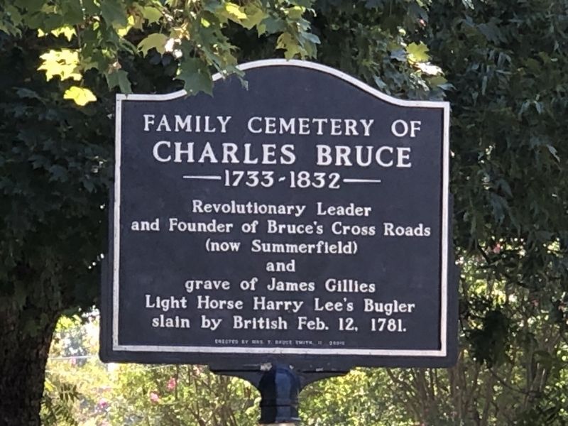 Family Cemetery of Charles Bruce Marker image. Click for full size.
