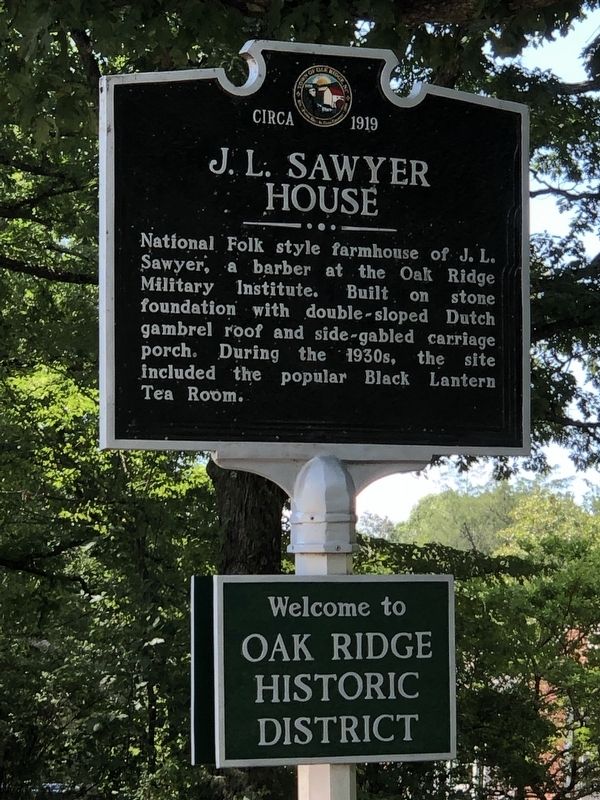 J.L. Sawyer House Marker. Click for full size. J.L. Sawyer House Marker image. Click for full size.