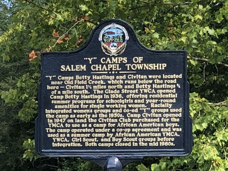 Y Camps of Salem Chapel Township Marker. Click for full size. Y Camps of Salem Chapel Township Marker image. Click for full size.