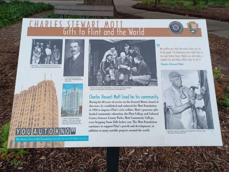 Charles Stewart Mott: Gifts to Flint and the World Marker image. Click for full size.