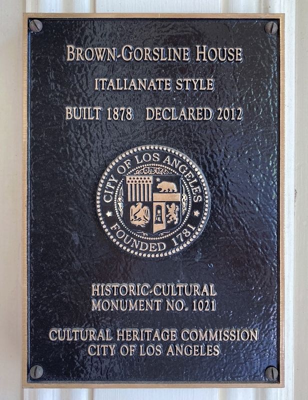 Brown-Gorsline House Marker image. Click for full size.