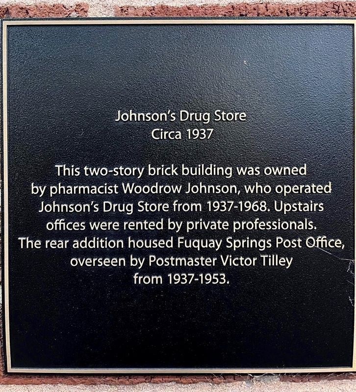 Johnson's Drug Store Marker image. Click for full size.