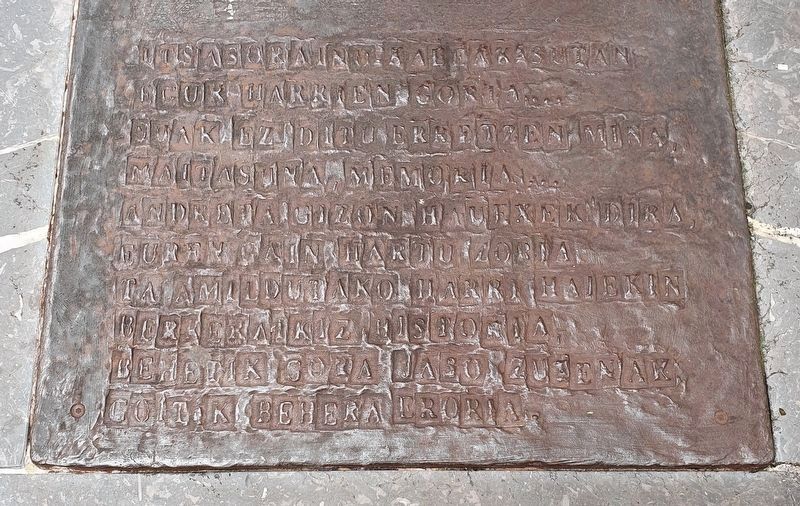 Maialen Lujanbio's Poem on the "Reconstruction" Sculpture. Click for full size. Maialen Lujanbio's Poem on the "Reconstruction" Sculpture image. Click for full size.