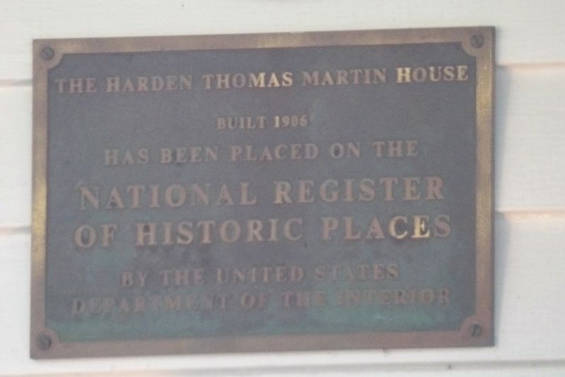 The Harden Thomas Martin House Marker image. Click for full size.