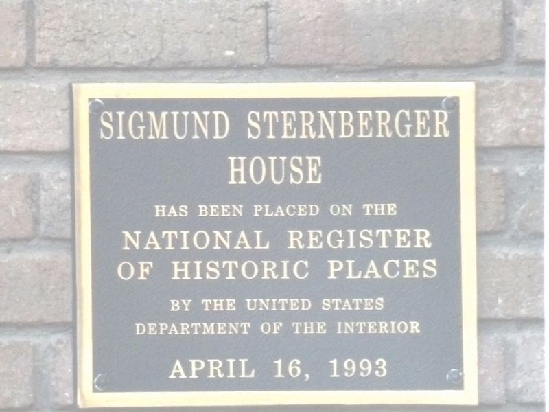 Sigmund Sternberger House Marker image. Click for full size.