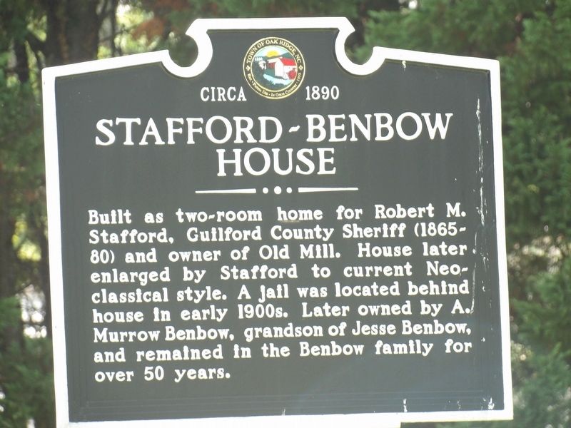 Stafford-Benbow House Marker image. Click for full size.