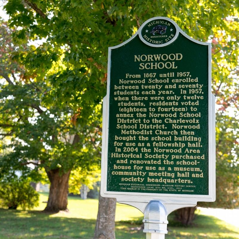 Norwood School Marker, Side Two image. Click for full size.