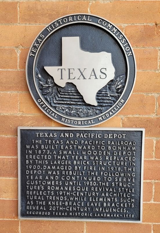 Texas and Pacific Depot Marker image. Click for full size.