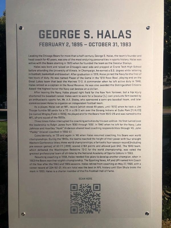 George S. Halas Marker image. Click for full size.