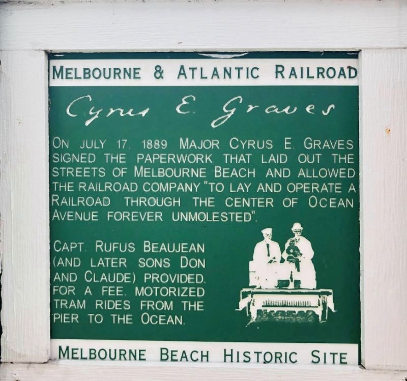 Melbourne & Atlantic Railroad Marker image. Click for full size.