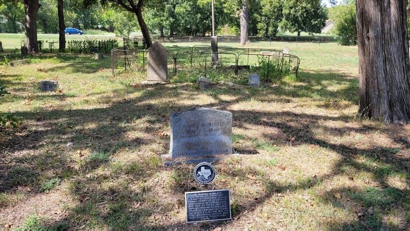 The view of the Dr. Daniel Rowlett Marker in the cemetery. Click for full size. The view of the Dr. Daniel Rowlett Marker in the cemetery image. Click for full size.