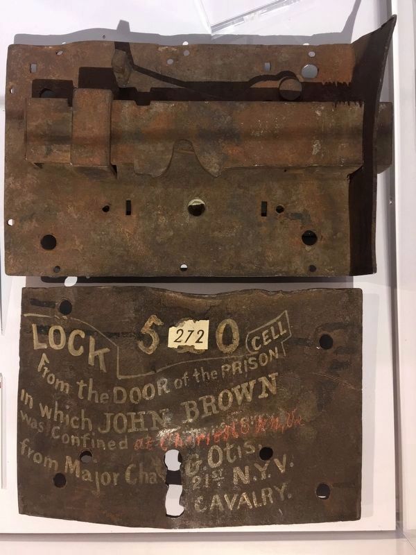 Lock Plate and Lock from John Brown�s Jail Cell, Charles Town, Virginia image. Click for full size.