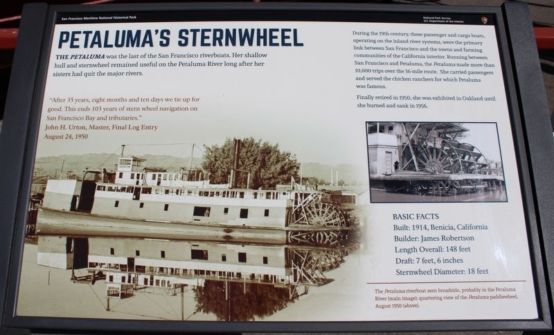 Petaluma�s Sternwheel Marker image. Click for full size.