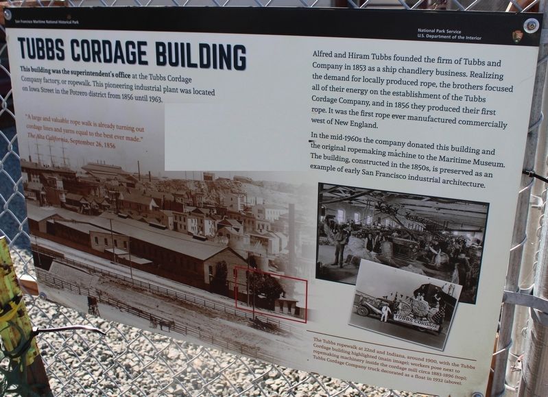 Tubbs Cordage Building Marker image. Click for full size.