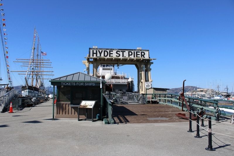 Hyde Street Pier and Highway 101 Marker image. Click for full size.