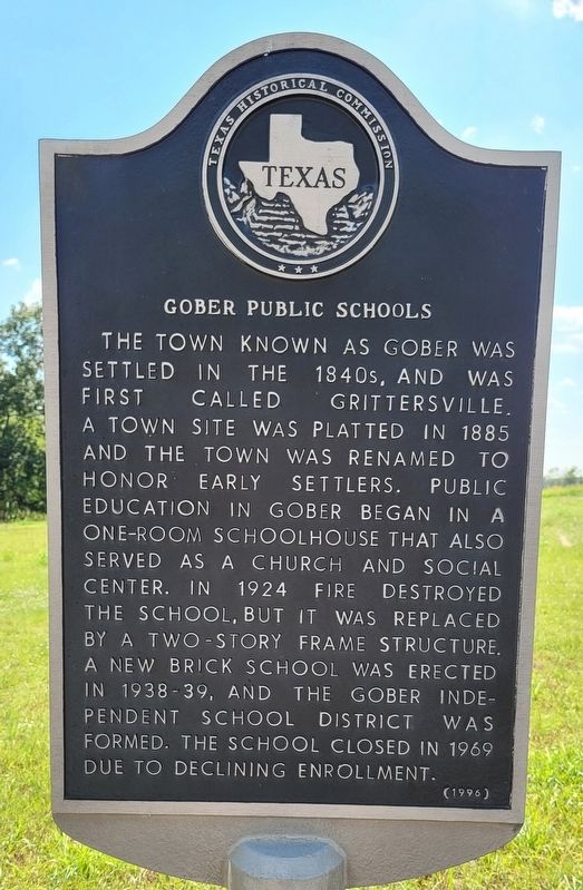 Gober Public Schools Marker image. Click for full size.