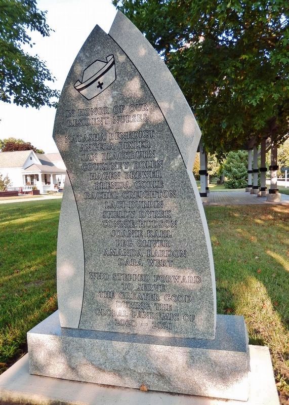In Honor of Our Resident Nurses Marker (<i>west/front side</i>) image. Click for full size.