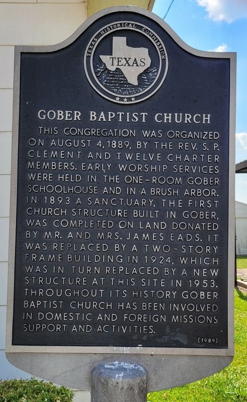 Gober Baptist Church Marker image. Click for full size.