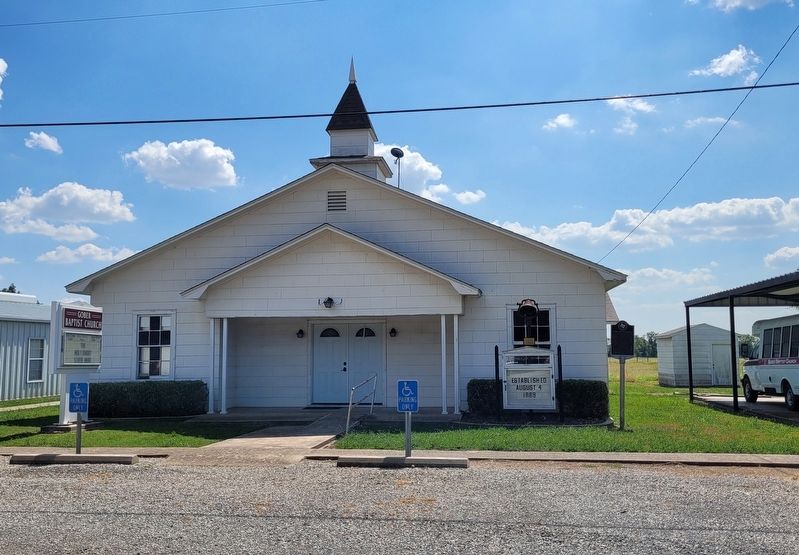 The Gober Baptist Church and Marker image. Click for full size.