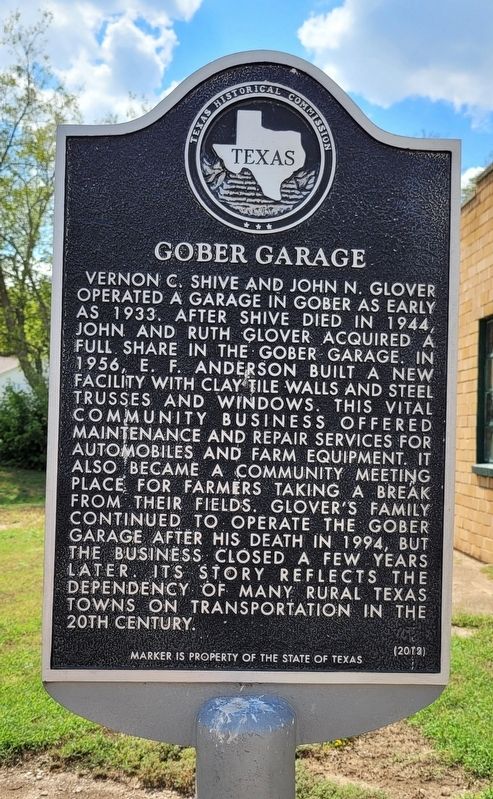 Gober Garage Marker image. Click for full size.