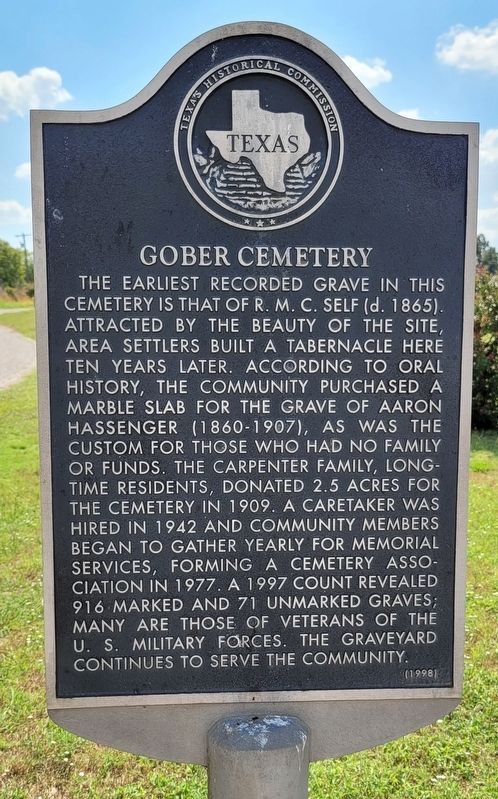 Gober Cemetery Marker image. Click for full size.