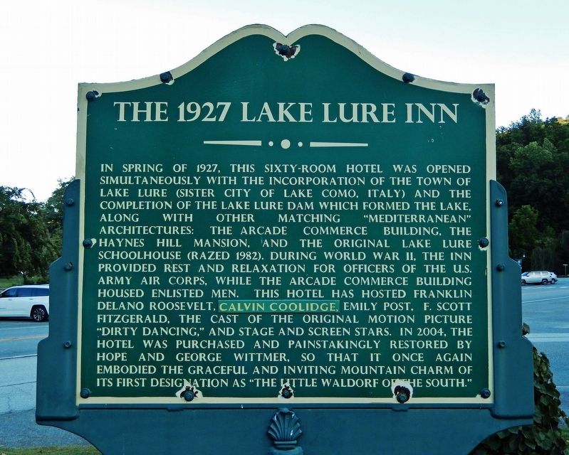 The 1927 Lake Lure Inn Marker image. Click for full size.