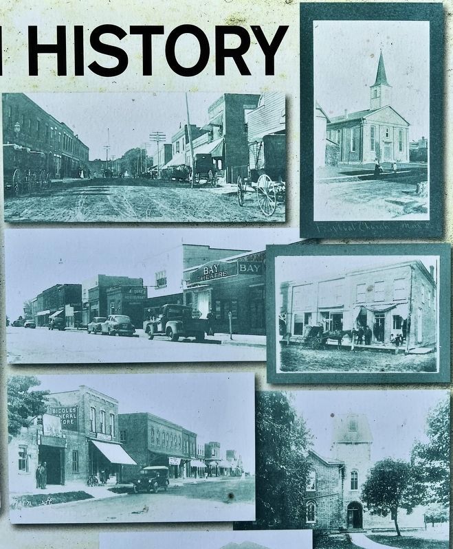 Port Rowan History marker, detail of photos image. Click for full size.