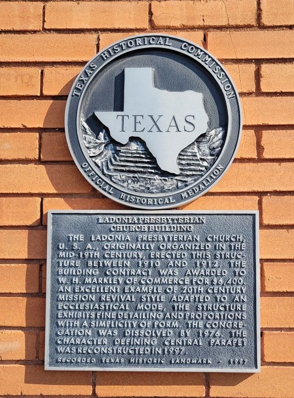 Ladonia Presbyterian Church Building Marker image. Click for full size.