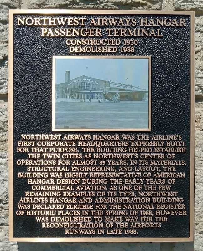 Northwest Airways Hangar Passenger Terminal Marker image. Click for full size.