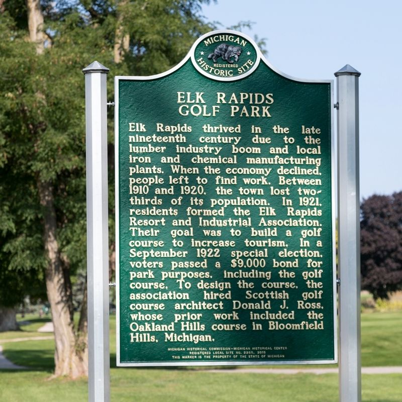 Elk Rapids Golf Park Marker, Side One image. Click for full size.