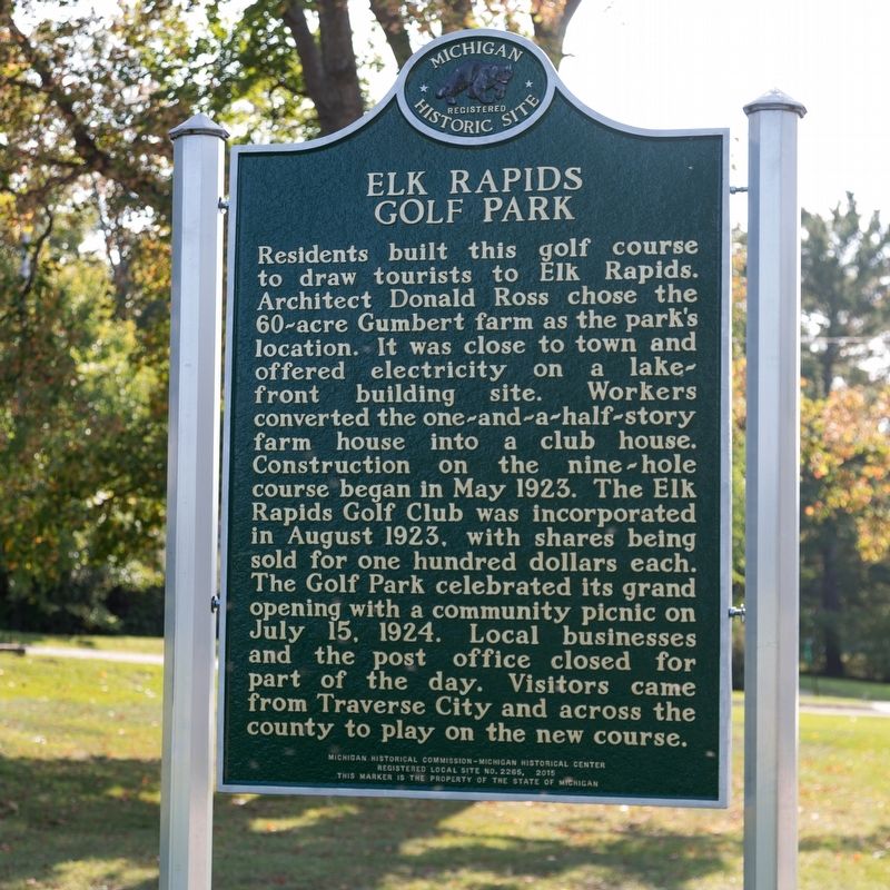 Elk Rapids Golf Park Marker, Side Two. Click for full size. Elk Rapids Golf Park Marker, Side Two image. Click for full size.