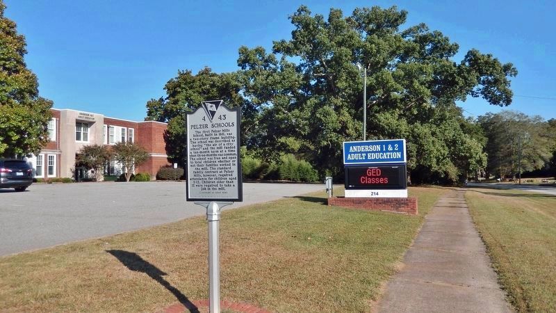 Pelzer Schools Marker (<i>side 1</i>) image. Click for full size.